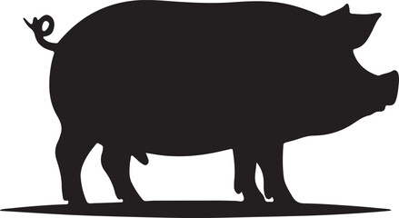 pig logo icon silhouette vector style 