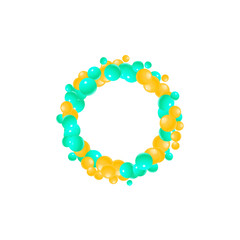 Abstract vector design element. Round photo frame made of colored balloons. Eps 10