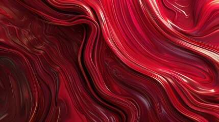 An intricate abstract background with fluid, dynamic lines in a monochromatic scheme of rich reds, capturing the essence of smooth, flowing paint.