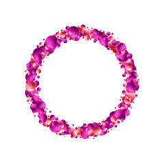Purple and pink layers. Abstract vector background. Round photo frame. Eps 10