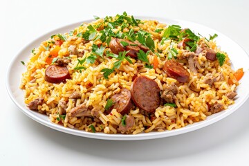 Fototapeta premium Flavorful Dirty Rice with Fresh Aromatics