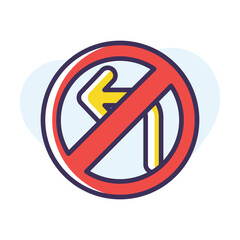 No U-Turn vector icon