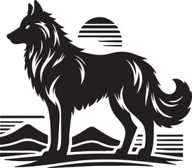 Wolf silhouette vector illustration