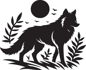 Wolf silhouette vector illustration