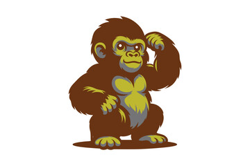 monkey cartoon art  silhouette illustration.