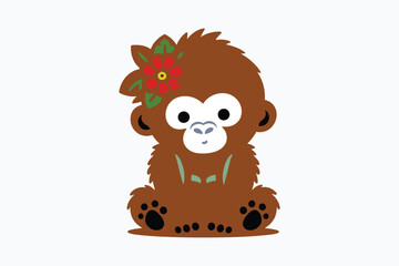 monkey cartoon art  silhouette illustration.