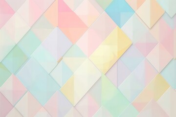 Create a geometric pattern reminiscent of a springtime meadow, with soft pastel shapes arranged in a symphony of colors to evoke the beauty and tranquility of nature in bloom.