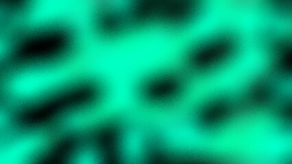 Grainy abstract green shapes background with blurry particles