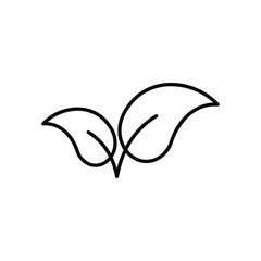 leaf line icon with white background vector stock illustration