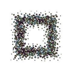 Black pearl balls. Frame. Pearls. Eps 10