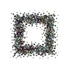 Black pearl balls. Frame. Pearls. Eps 10