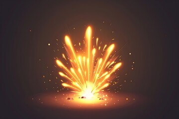 A glowing firework icon with a burst effect, representing celebration and excitement