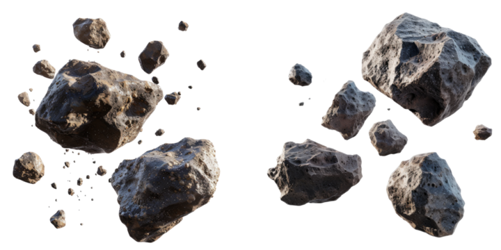 isolated on transparent background Asteroids