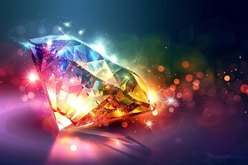 A glowing gemstone icon with a sparkling aura, symbolizing preciousness and beauty