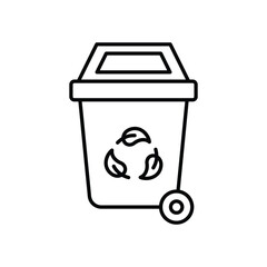 dust bin line icon with white background vector stock illustration