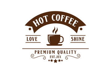 Retro coffee emblem vector art