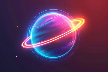 A glowing planet icon with a ring system, representing space and astronomy