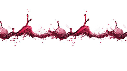Naklejka premium Set of red wine splashes transparent background.