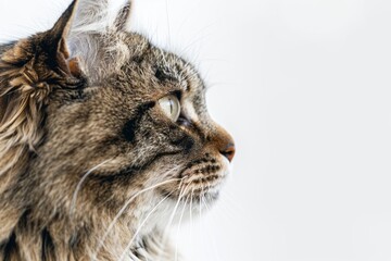 Obraz premium portrait of a American Bobtail cat breed, with white background