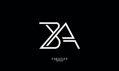 BA, AB, B, A, Abstract Letters Logo Monogram