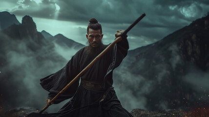 cinematic light, full body, A young ancient Chinese warrior,generative ai