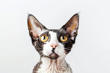 Obraz premium portrait of a Cornish Rex cat breed, with white background