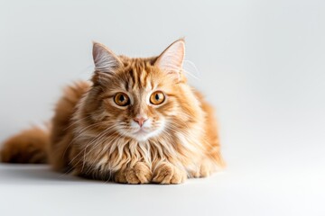 Fototapeta premium portrait of a LaPerm cat breed, with white background