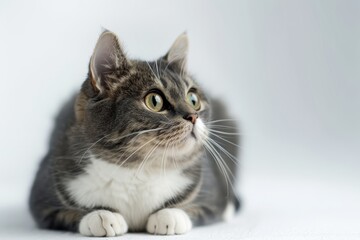 portrait of a Munchkin cat breed, with white background