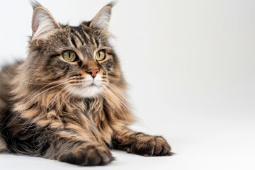 Obraz premium portrait of a Norwegian Forest cat breed, with white background