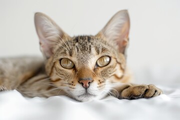 Obraz premium portrait of a Oriental Shorthair cat breed, with white background