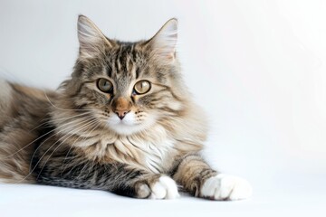 Obraz premium portrait of a Ragamuffin cat breed, with white background