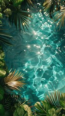 summer pool background shot top down