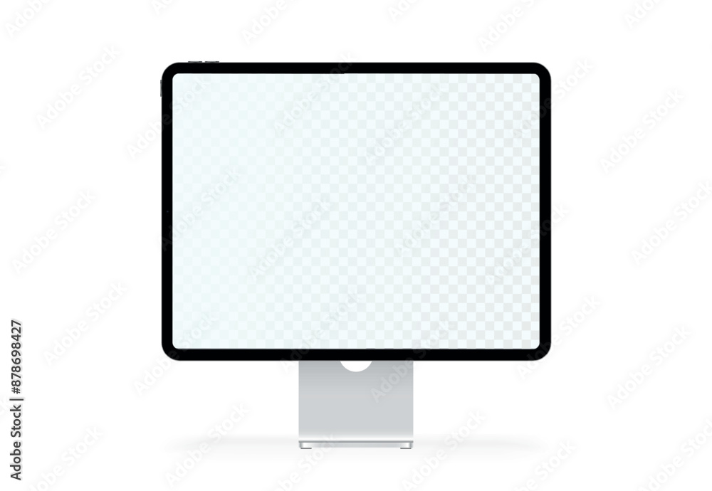 Poster Monitor screen on transparent background. Computer screen vector illustration monitor display with blank screen isolated on background.
