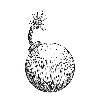 recommend clip art: explode bomb hand drawn. explosion dynamite, isolated bang, comic art explode bomb vector sketch. isolated black illustration