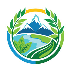 Fototapeta premium High Quality Flat Eco-Friendly Tourism Business Logo Vector Illustration
