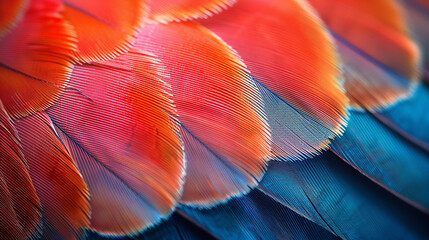 wide background image of beautiful smooth finished natural bird feather texture with colorful and vibrant colour tones    © Sudarshana