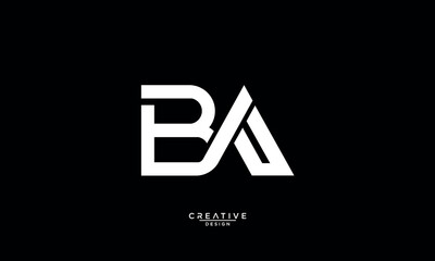 BA, AB, B, A, Abstract Letters Logo Monogram