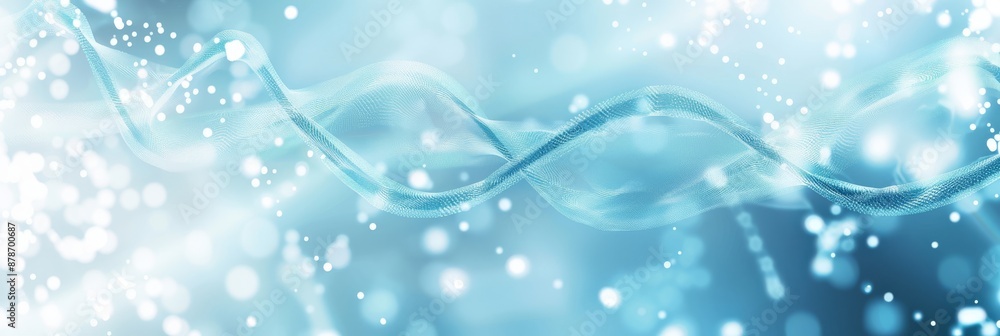 Poster a calming light blue background with flowing waves, creating a serene atmosphere, ideal for artistic