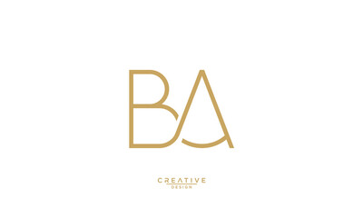 BA, AB, B, A, Abstract Letters Logo Monogram