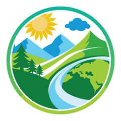 Fototapeta premium High Quality Flat Eco-Friendly Tourism Business Logo Vector Illustration