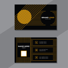 simple professional business card, flat design vector abstract creative, double sided business card