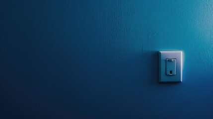 Switch on blue wall with space for text