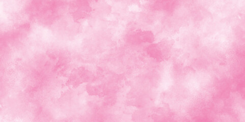 Abstract grainy fantasy smooth light pink watercolor paper texture with clouds, Grunge background frame Soft pink paper texture, pink watercolor background abstract texture with stains.	