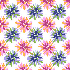 simple botanical seamless vector pattern, flower bud endless print