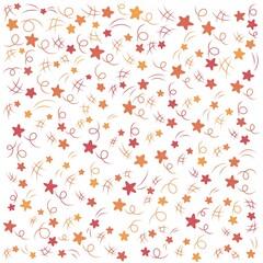 Cute starry sky seamless pattern, Confetti falling, Design element, Dynamic burst pattern, Perfect for kids fabric, textile, nursery wallpaper. Vector
