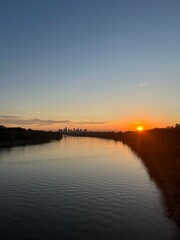 sunset over the river