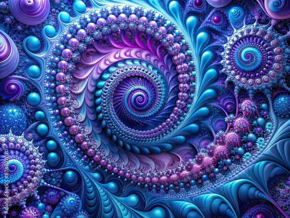 Aufkleber vibrant swirling abstract 3d geometric shapes in shades of blue and purple form a mesmerizing futuri