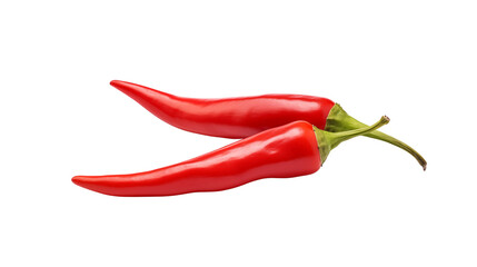 Two red chili peppers transparent background.