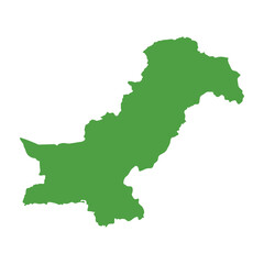 Geography Pakistani Map vector icon. Map of Pakistan. Flat Map of Pakistan