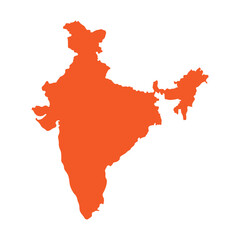 Geography Indian Map vector icon. Map of India. Flat Map of India